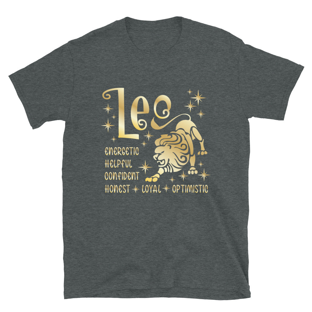 Leo Zodiac Positive Traits TShirt - Dark Heather Color - https://ascensionemporium.net